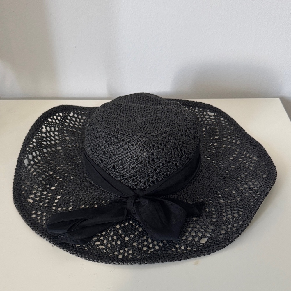Black Woven Sun Hat